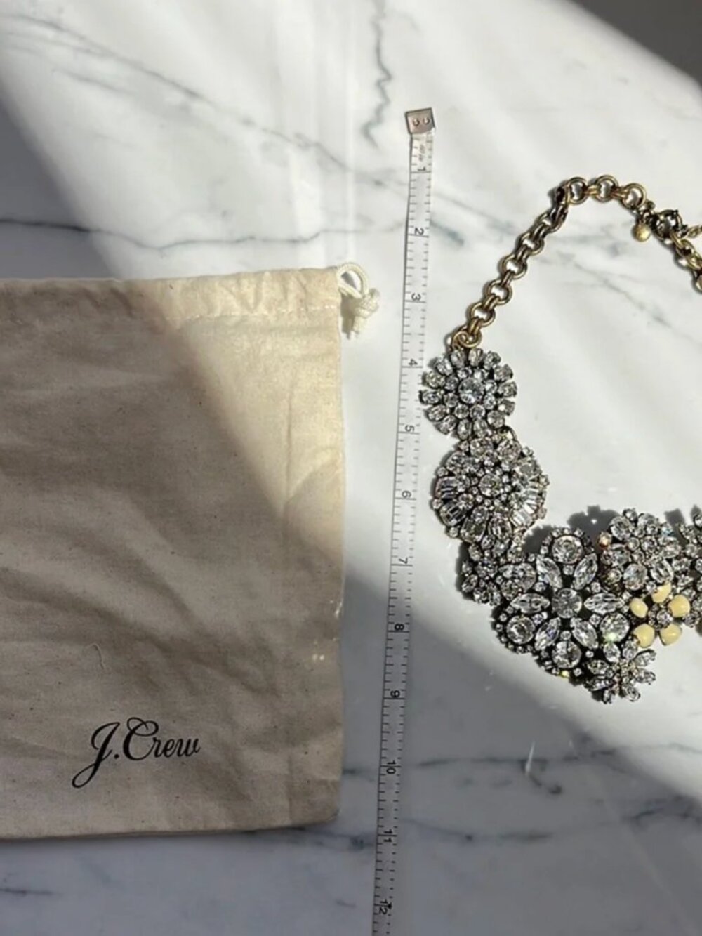 J Crew Crystal rhinestone gold tone statement necklace - Picture 4 of 13